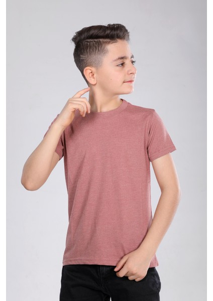 Çocuk Pamuk Basic Kısa Kollu Baskısız Tişört MRN250102VF
