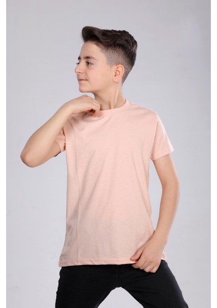Çocuk Pamuk Basic Kısa Kollu Baskısız Tişört MRN250102VF