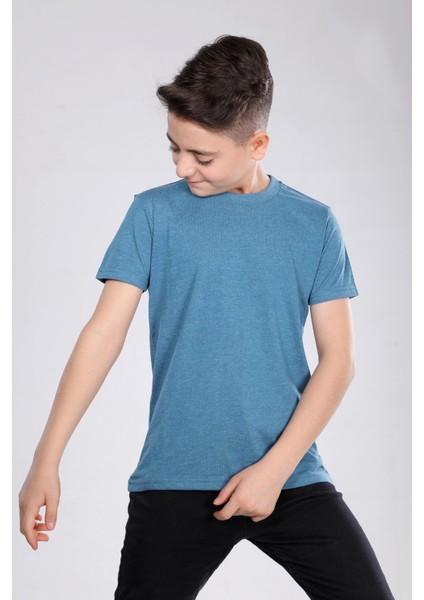 Çocuk Pamuk Basic Kısa Kollu Baskısız Tişört MRN250102VF