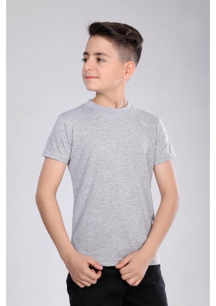Çocuk Pamuk Basic Kısa Kollu Baskısız Tişört MRN250102VF
