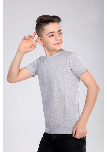 Çocuk Pamuk Basic Kısa Kollu Baskısız Tişört MRN250102VF