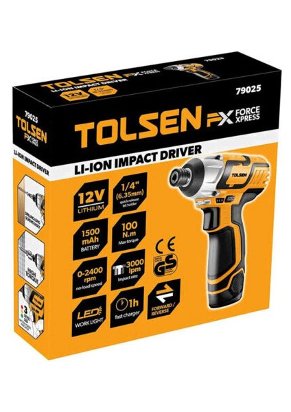 79025 Tolsen Lı-Ion 12V Şarjlı Vidalama