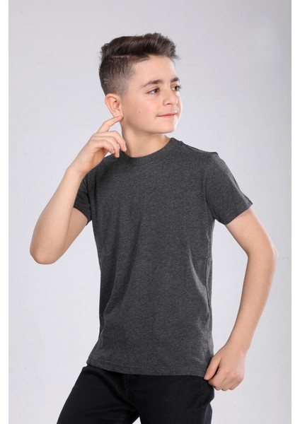 Çocuk Pamuk Basic Kısa Kollu Baskısız Tişört MRN250102VF
