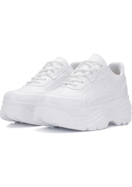 Günlük Kadın Spor Ayakkabı Yüksek Taban 6 cm Sneaker Siyah - Beyaz - Bej - Rugan - Süet 001 fiyatları