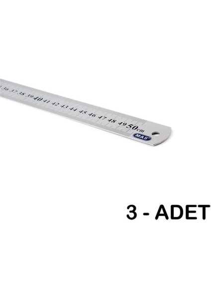 2350 Çelik Cetvel 50CM - 3 Adet