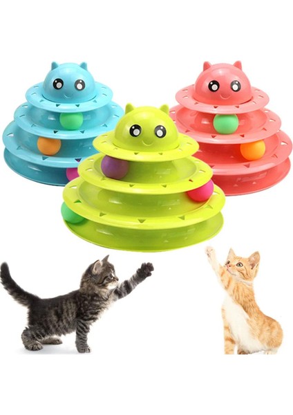 3 Katlı Toplu Yuvarlak Kedi Oyuncağı, Sarma Topu,sarı Toplu Yuvarlak Kedi Oyuncağı Kedi Eğlencesi modelleri