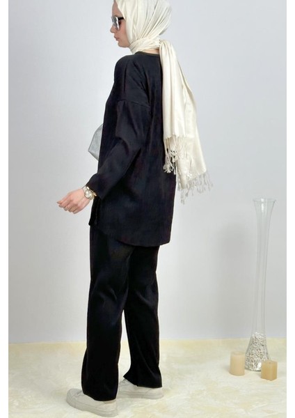 Kadın Pantolonlu Tesettür Yırtmaçlı Alt Üst Ikili Takım fiyatları