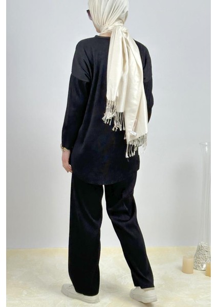 Kadın Pantolonlu Tesettür Yırtmaçlı Alt Üst Ikili Takım indirimleri
