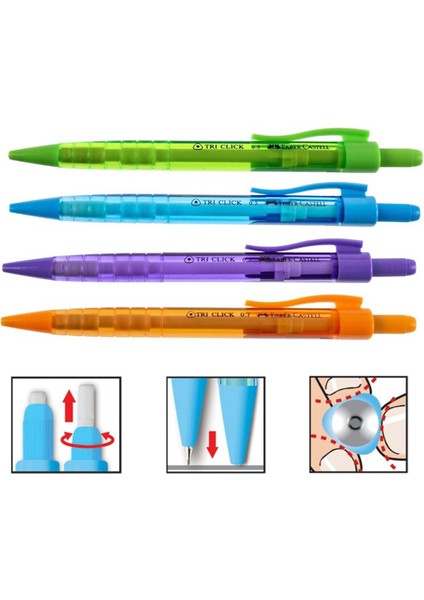 Faber Castell Tri Click Versatil 0.7mm 4 Lü Set