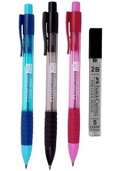 Faber Castell Click Pencil 1328 Versatil Kurşun Kalem 2b 2mm ve 2mm Uç 4 Lü Set