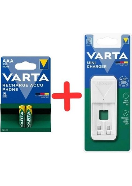 Şarjlı 550 Mah Aaa 2'li Ince Pil+Ince ve Kalem Pil Aa Aaa Için Pil Şarj Cihazı