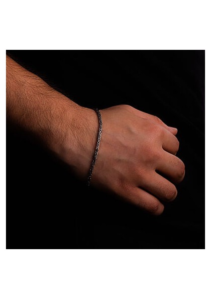 925 Ayar Gümüş 2,5 mm Erkek Kral Bileklik fırsatları