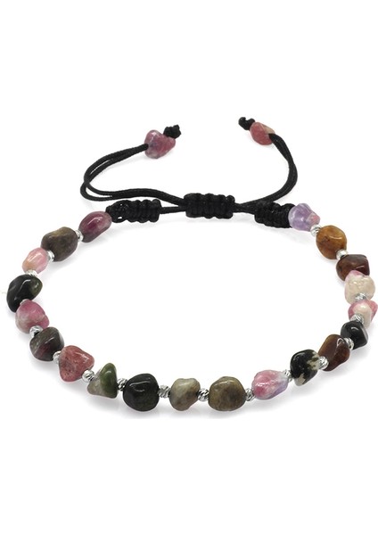 Makrome Örgülü Naturel Kesim Turmalin Doğaltaş Erkek Bileklik modelleri