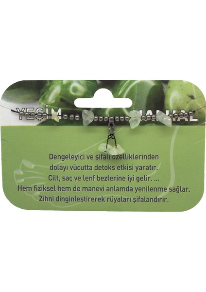 Makrome Örgülü Natural Kesim Yeşim Taşı Doğaltaş Halhal fiyatları