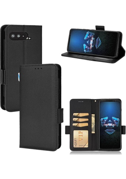 Asus Rog Telefon 5 Için Kılıf Manyetik Kart Yuvaları Tutucu Yan Toka Pu Cüzdan (Yurt Dışından)