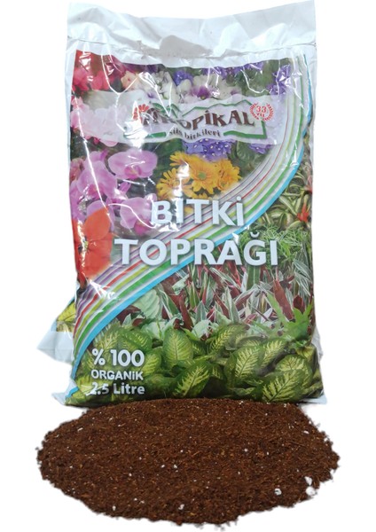 e-Botanik Organik Genel Bitki Toprak 2,5 lt ve Genel Bitki Besini 225 ml