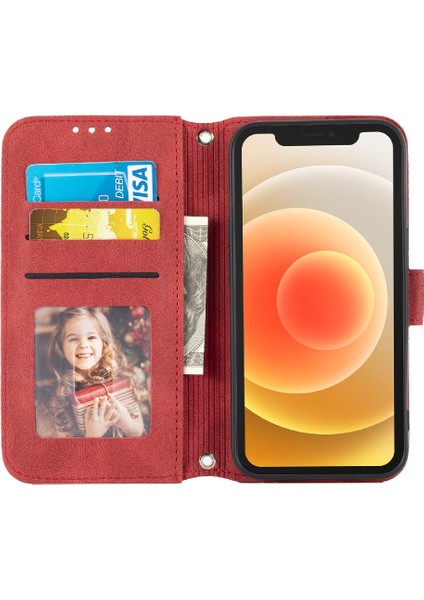 Iphone 12 Mini Kickstand Pu Deri Manyetik Kapatma Cüzdan Için Flip Case (Yurt Dışından)