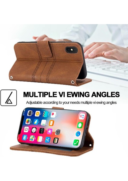 Iphone Xs Max Kickstand Cüzdan Kılıf Darbeye Koruyucu Için Flip Case (Yurt Dışından)