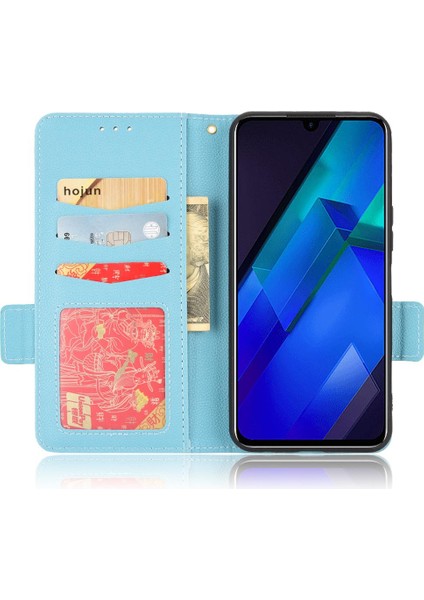 Infinix Not 12 Için Kılıf Cüzdan Pu Deri Manyetik Kart Yuvaları Tutucu Yan (Yurt Dışından)