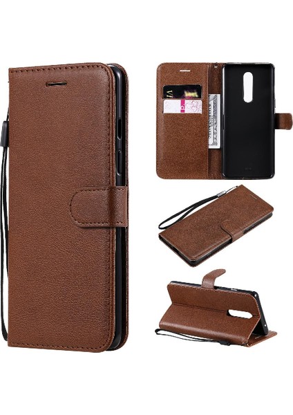 Kart Yuvası ile Oneplus 8 Için Flip Case Iş Cüzdan Telefon Kılıfı Klasik (Yurt Dışından)