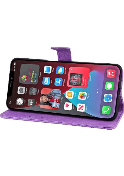 Iphone 12 Için Kılıf Pro Max Büyük Kelebek Flip Telefon Kılıfı Deri Cüzdan (Yurt Dışından)