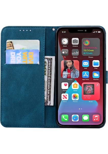 Iphone 12 Için Kılıf Pro Max Büyük Kelebek Flip Telefon Kılıfı Deri Cüzdan (Yurt Dışından)