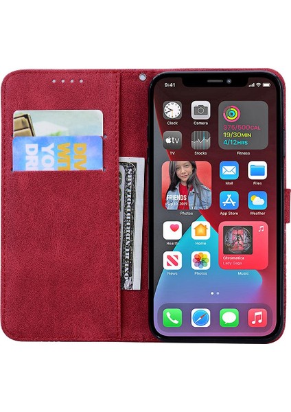 Iphone 12 Için Kılıf Pro Max Büyük Kelebek Flip Telefon Kılıfı Deri Cüzdan (Yurt Dışından)