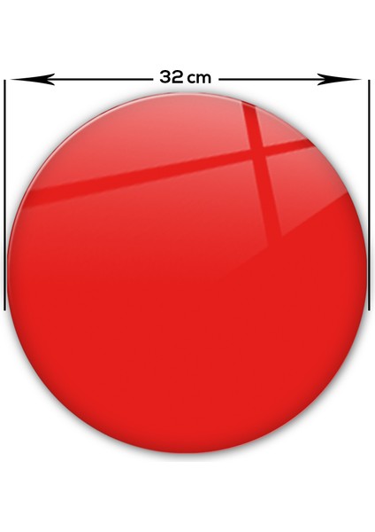 Düz Renk - Nar Çiçeği | Cam Kesme Tahtası - Cam Kesme Tablası | Çap 32cm fırsatları