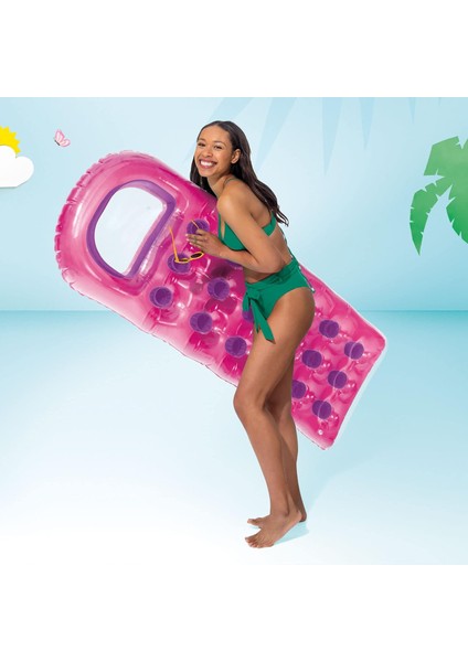 Intex Şişme Deniz & Havuz Yatağı Bardaklı Yatak 188X71 cm Yeşil Sarı Fuşya Pocket Mat Luftmadras fiyatları