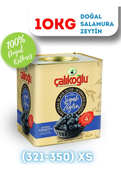 Doğal Gemlik Özel İri Salamura Siyah Zeytin 10 kg (321-350) XS