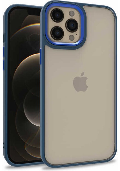 Apple iPhone 12 Pro Max Uyumlu Flora Kapak-Sierra Mavi