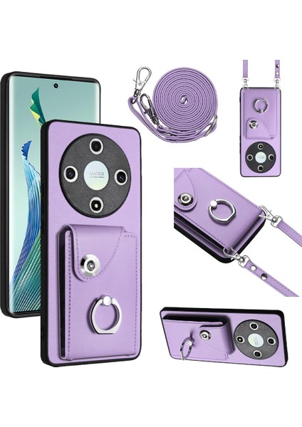 Honor X9B / Magic6 Lite Için Uzun Kordon Kart Çantası Kılıfı (Yurt Dışından)