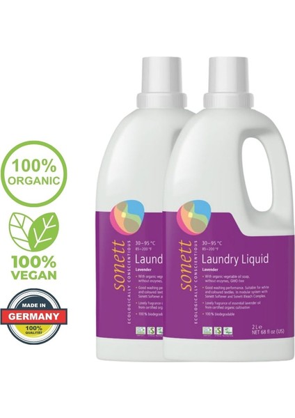 Bitkisel Çamaşır Deterjanı Organik Lavantalı 2 x 2 Lt