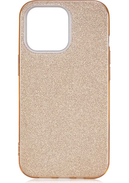 Apple iPhone 13 Pro Uyumlu Zore Shining Silikon-Gold