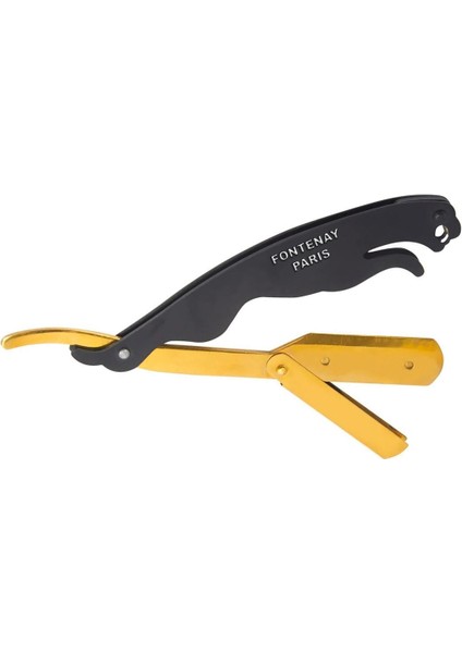 Kapaklı Jilet Takılabilir Şekilli Çelik Sakal Usturası - Paslanmaz Mat Sarı/Siyah modelleri