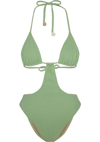 Mesquite Pistachio Green Terry Üçgen Asimetrik Mayo fırsatları