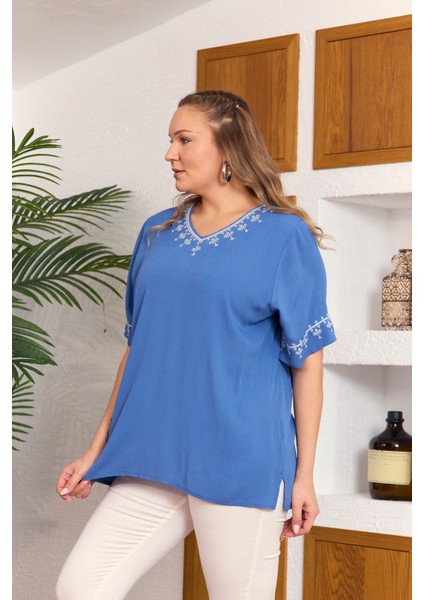 Nakış Detaylı Büyük Beden Bluz fiyatları