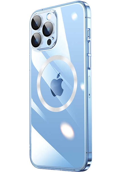 Apple iPhone 14 Pro Max Uyumlu Wireless Şarj Özellikli Sert Pc Zore Riksos Magsafe Kapak-Renksiz