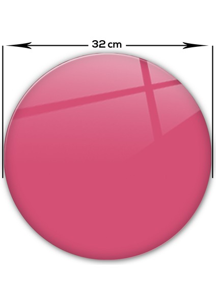 Düz Renk - Neon Pembe - somon | Cam Kesme Tahtası - Cam Kesme Tablası | Çap 32cm fırsatları