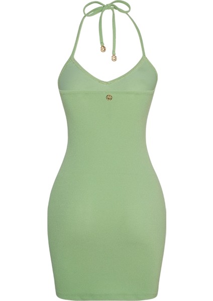 Bonesta Swimwear Oasis Pistachio Green  Terry V Yaka Elbise