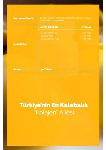 Collagen L-Glutathione, Hyalüronik Asit & Vitamin C modelleri