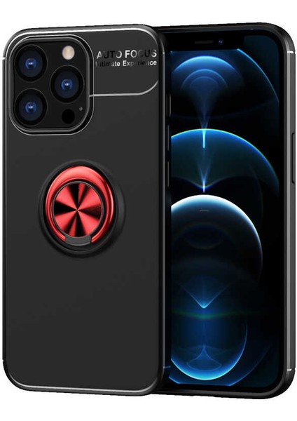 Apple iPhone 13 Pro Uyumlu Ravel Silikon Kapak-Siyah-Kırmızı