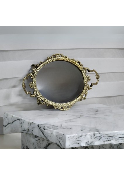 Pirinç Oval Aynalı Tepsi 42CM. fiyatları