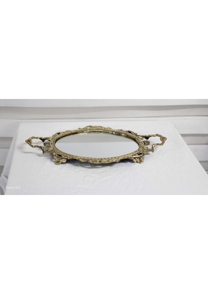 Pirinç Oval Aynalı Tepsi 42CM. modelleri