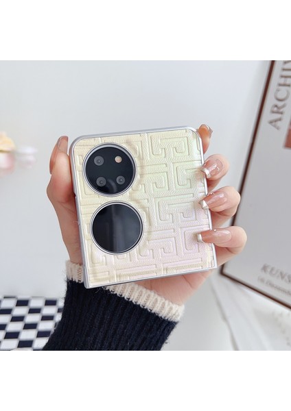 Huawei Pocket 2 Için Sedefli Boya Degrade Pu Kılıf (Yurt Dışından) fiyatları