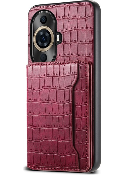 Huawei Nova 11 Pro Için Timsah Dokulu Pu Kılıf (Yurt Dışından)