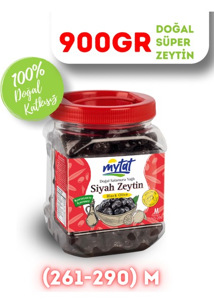 Doğal Gemlik Özel Siyah Zeytin 900 gr (261-290) M