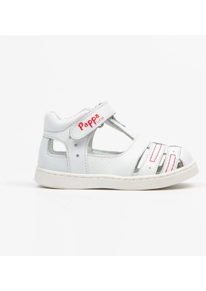 Pappa Çocuk Beyaz Deri Sandalet B0805-01