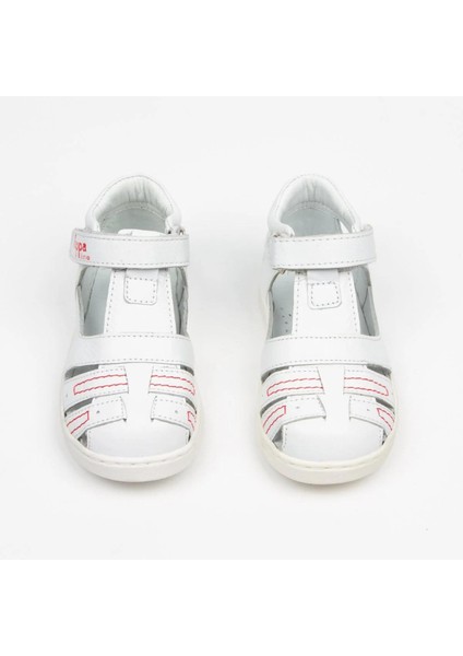 Pappa Çocuk Beyaz Deri Sandalet B0805-01 modelleri