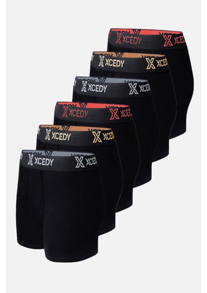 Cedy Erkek Siyah Boxer 6'lı Paket Pamuklu Likralı C4000 fiyatları